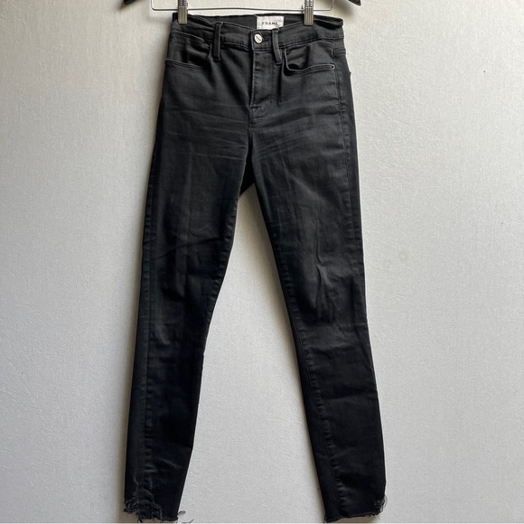 Frame Le High skinny denim fray hem jeans Sz 26 - Picture 1 of 12
